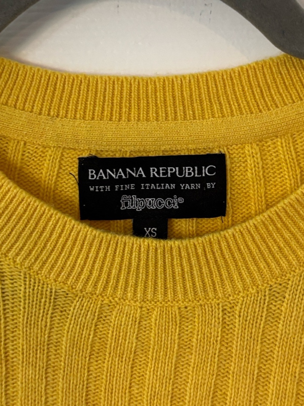 Banana Republic x Filpucci Ribbed Crew Neck Wool Blend Sweater in Yellow XS - Picture 2 of 5